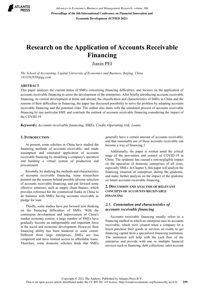 research paper about accounts receivables