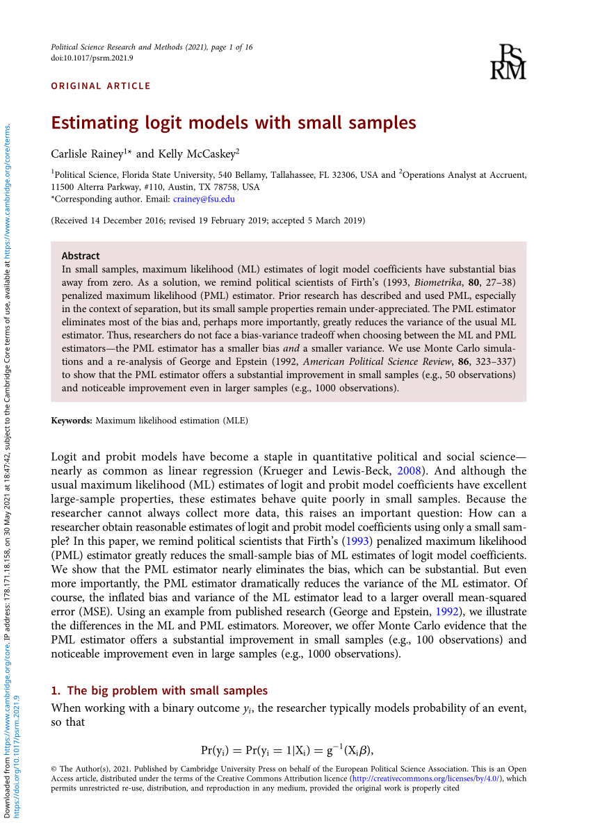 research paper on logit model