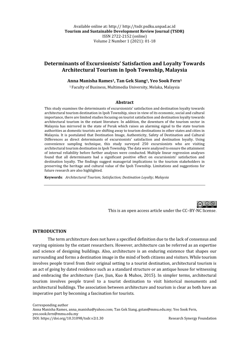 PDF) Determinants of Excursionistsu0027 Satisfaction and Loyalty 