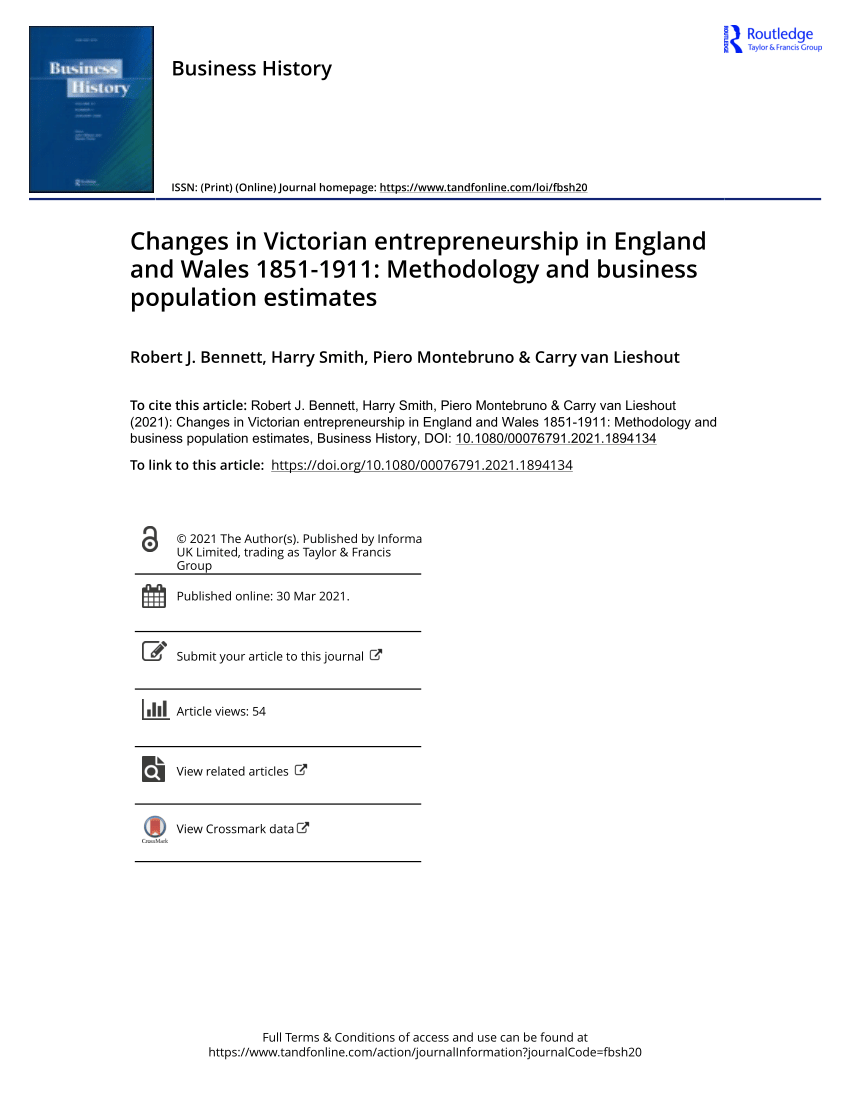 PDF Changes in Victorian entrepreneurship in England and Wales  