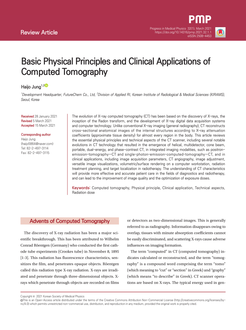 PDF) Basic Physical Principles and Clinical Applications of ...