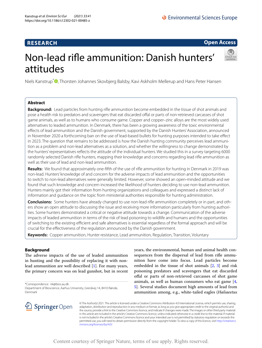 PDF) Chemical compositional standards for non-lead hunting