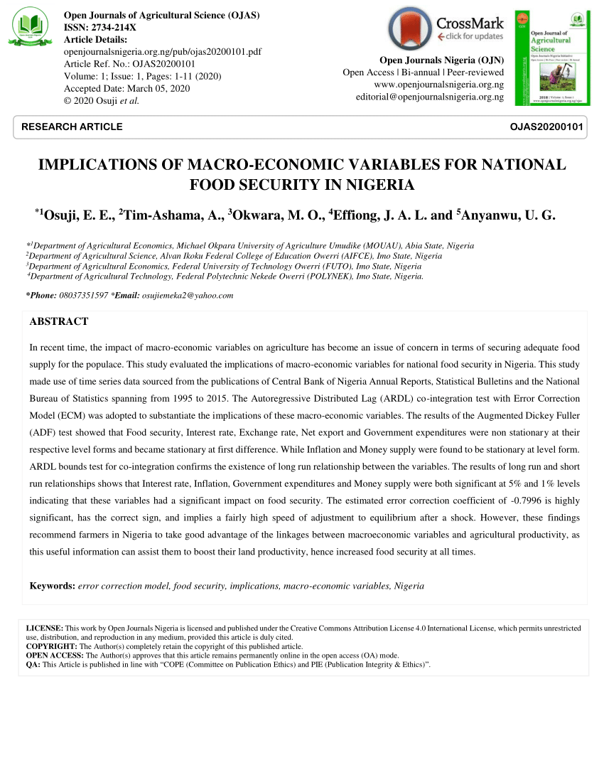 essay on food security in nigeria