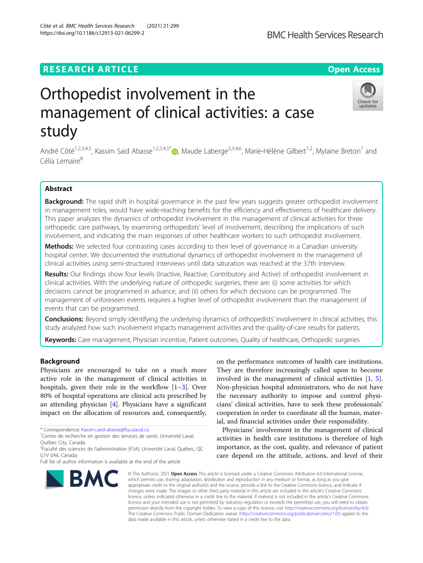 case study orthopedic patient