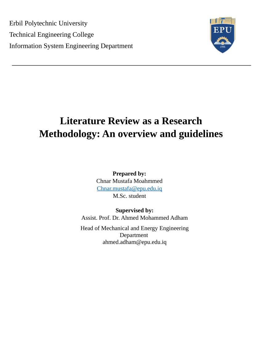 literature review in research methodology notes