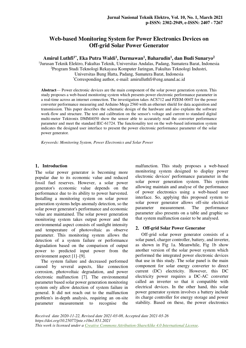 Article  Development of a Web-Based Monitoring System for Power