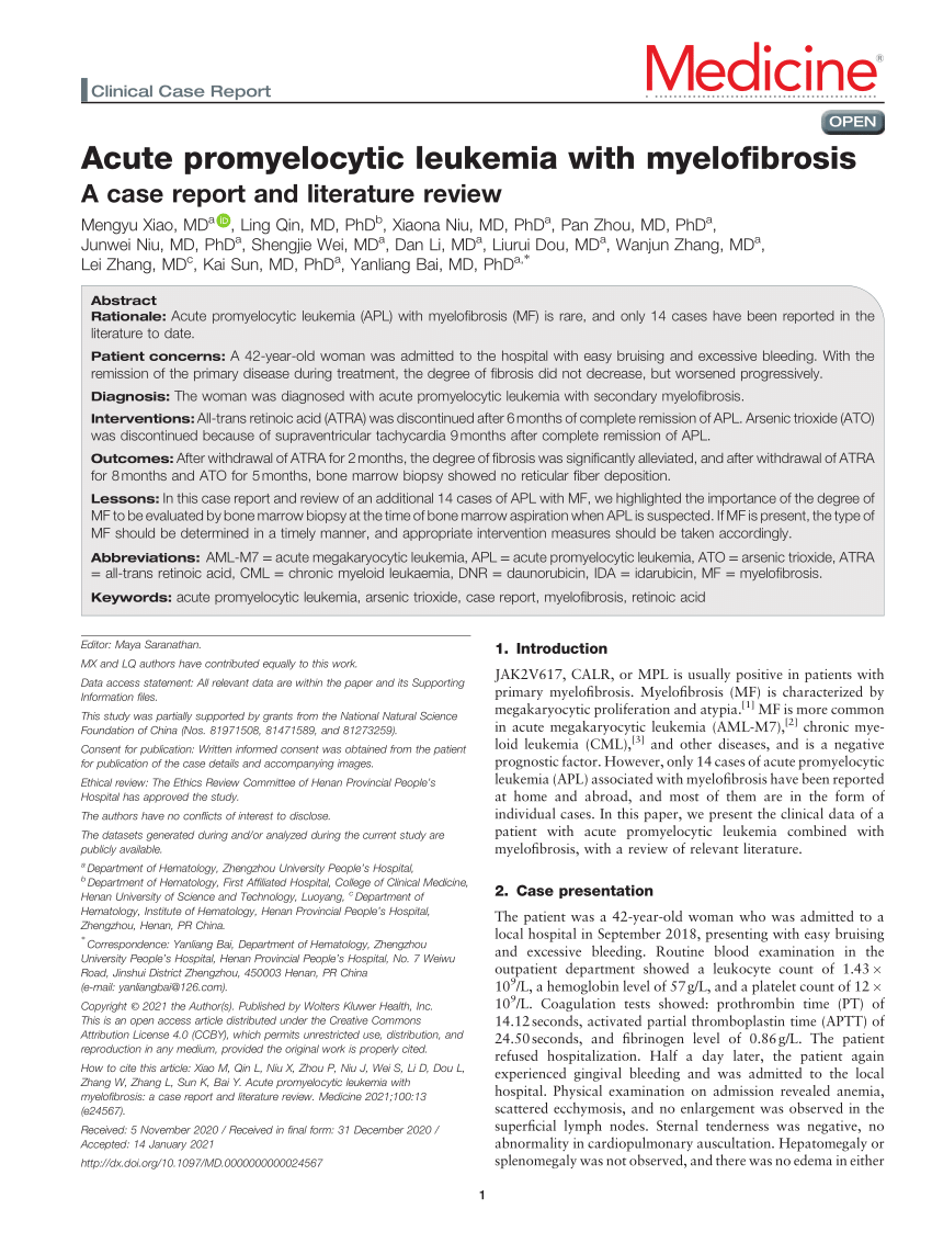 research paper on acute promyelocytic leukemia