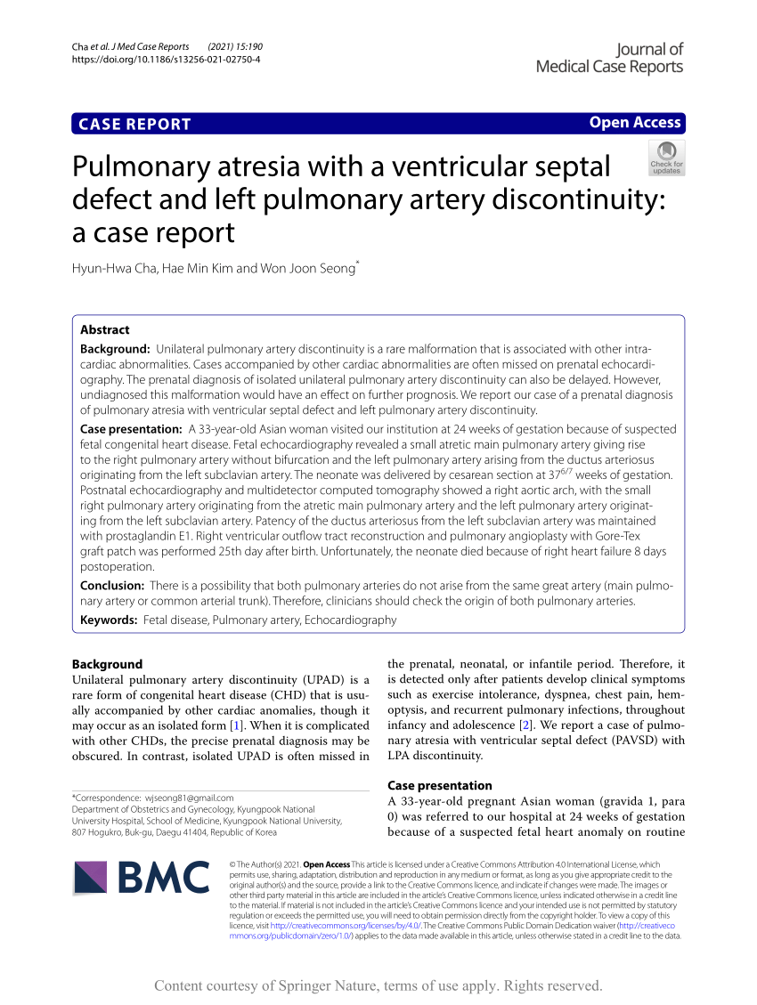 (PDF) Pulmonary atresia with a ventricular septal defect and left ...
