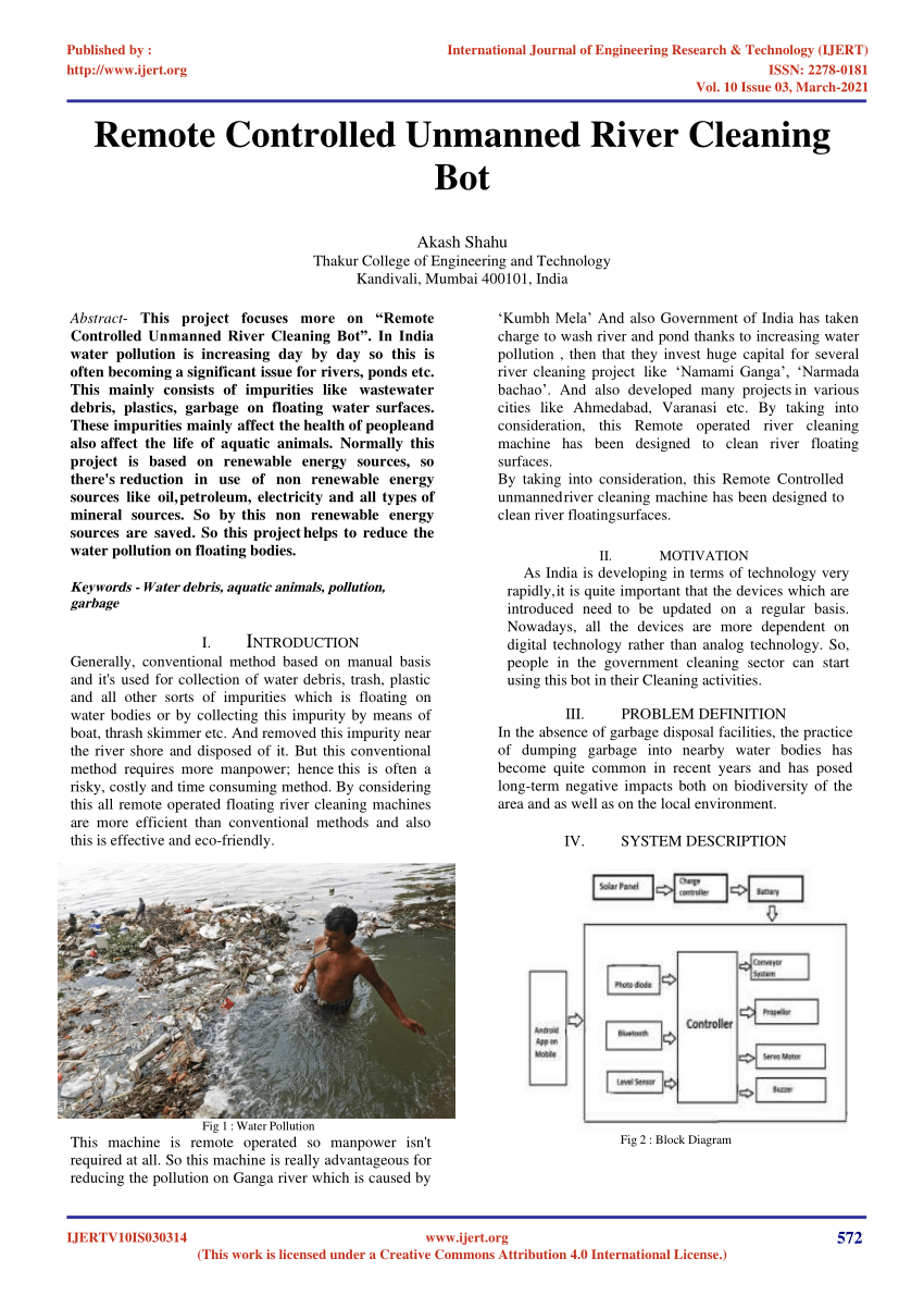 water cleaning boat research paper