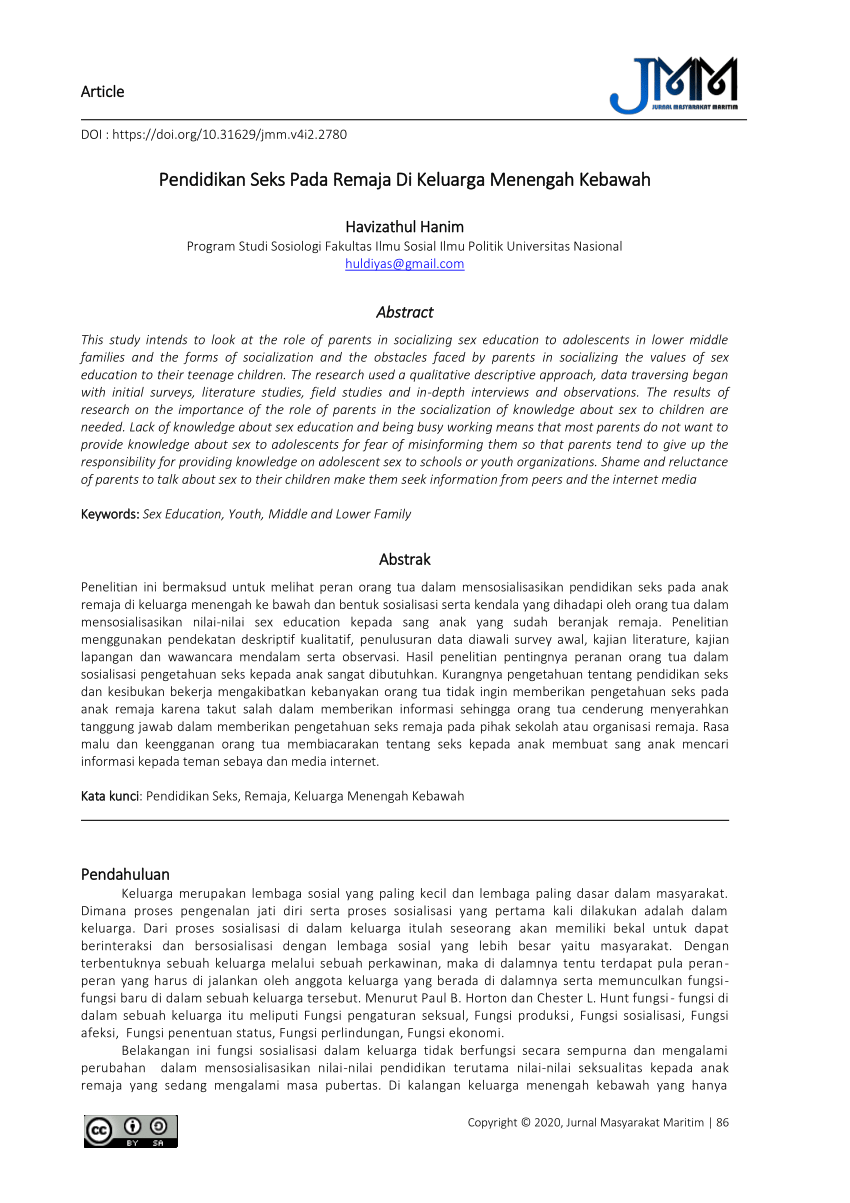Pdf Pendidikan Sexs Pada Remaja Di Keluarga Menengah Kebawah 5983