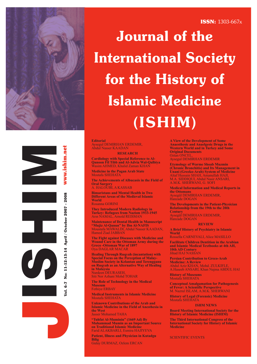 PDF) JOURNAL OF THE INTERNATIONAL SOCIETY FOR THE HISTORY OF ISLAMIC MEDICINE (JISHIM)