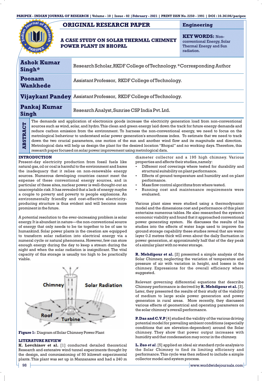 literature review on solar chimney power plant