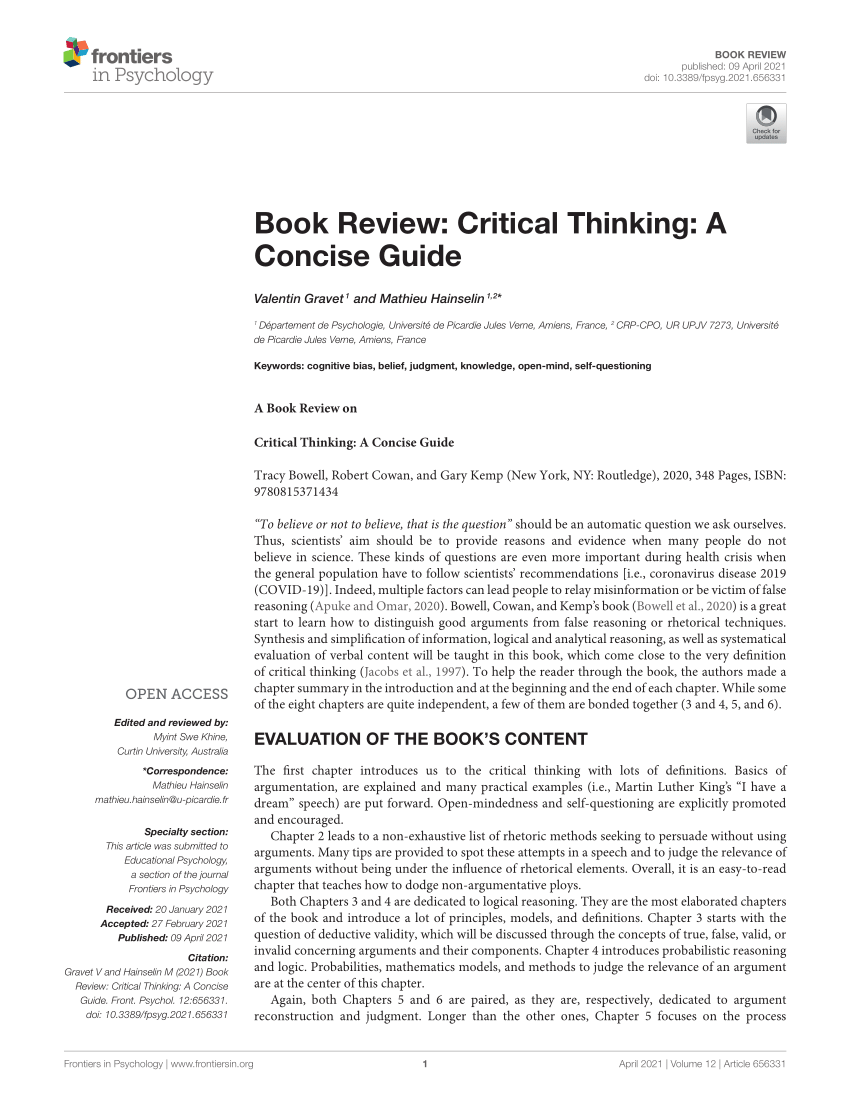 book review critical thinking