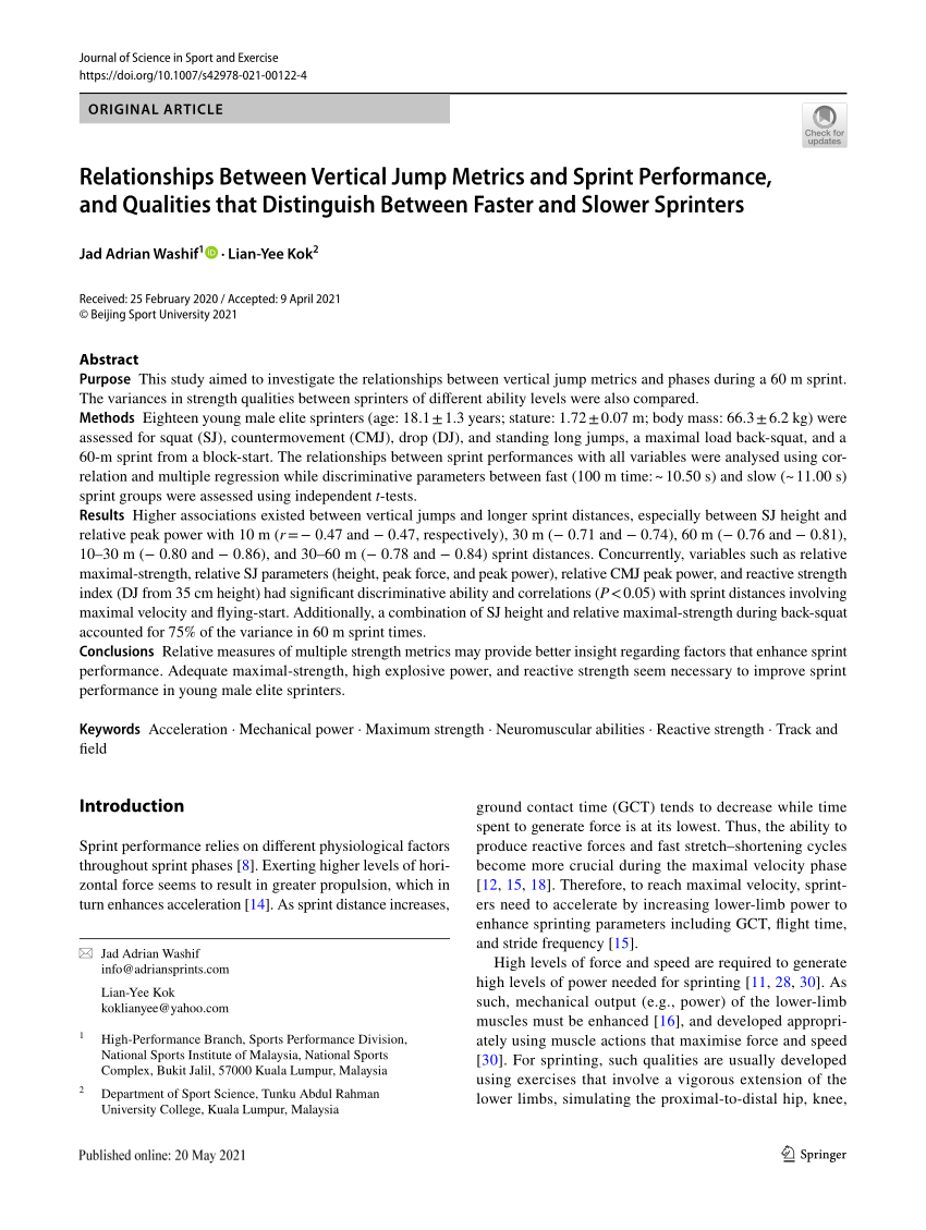 PDF) Differences in loaded and unloaded vertical jumping ability