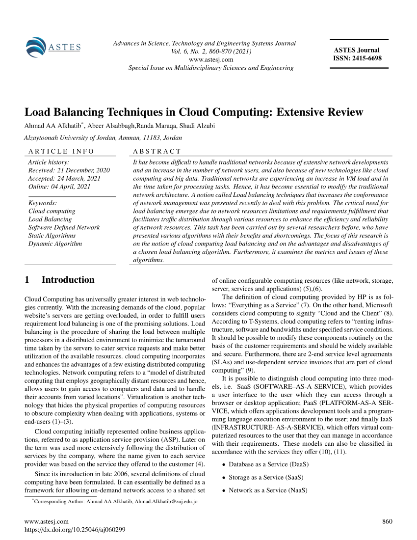 load balancing in cloud computing research paper 2021