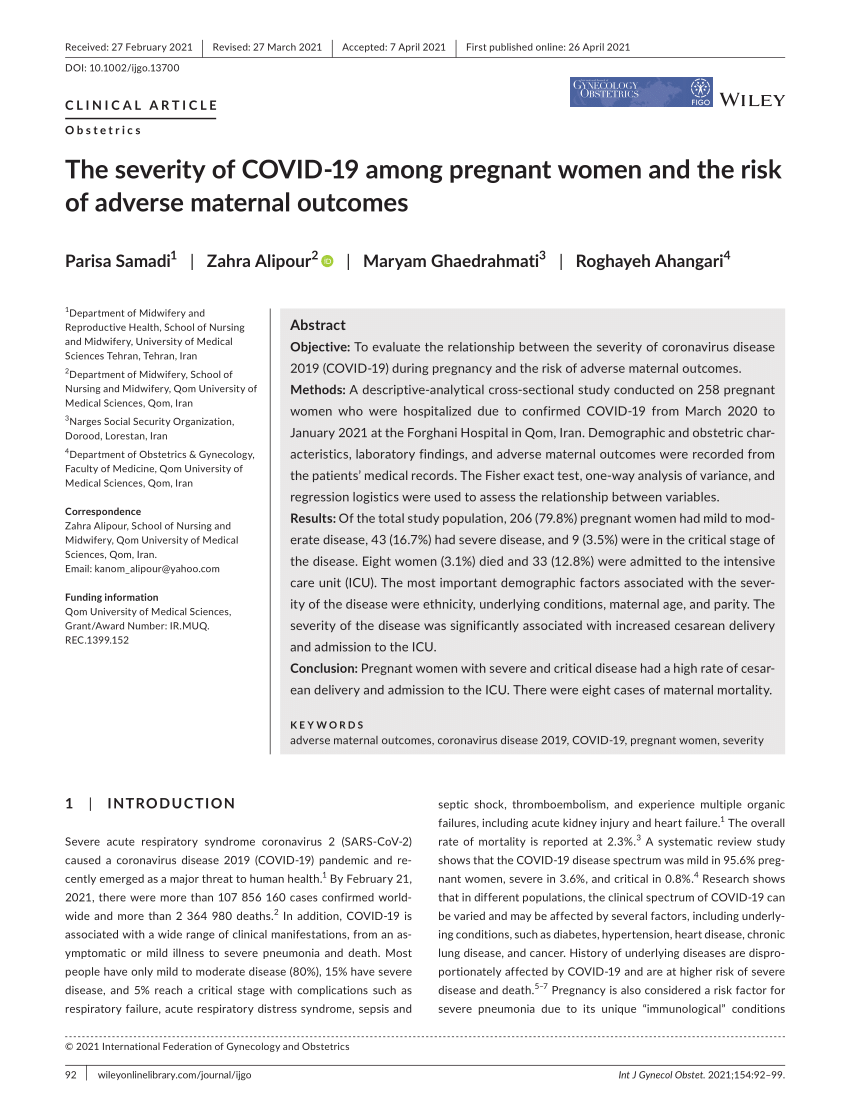 Characteristics and Maternal and Birth Outcomes of Hospitalized Pregnant  Women with Laboratory-Confirmed COVID-19 — COVID-NET, 13 States, March  1–August 22, 2020