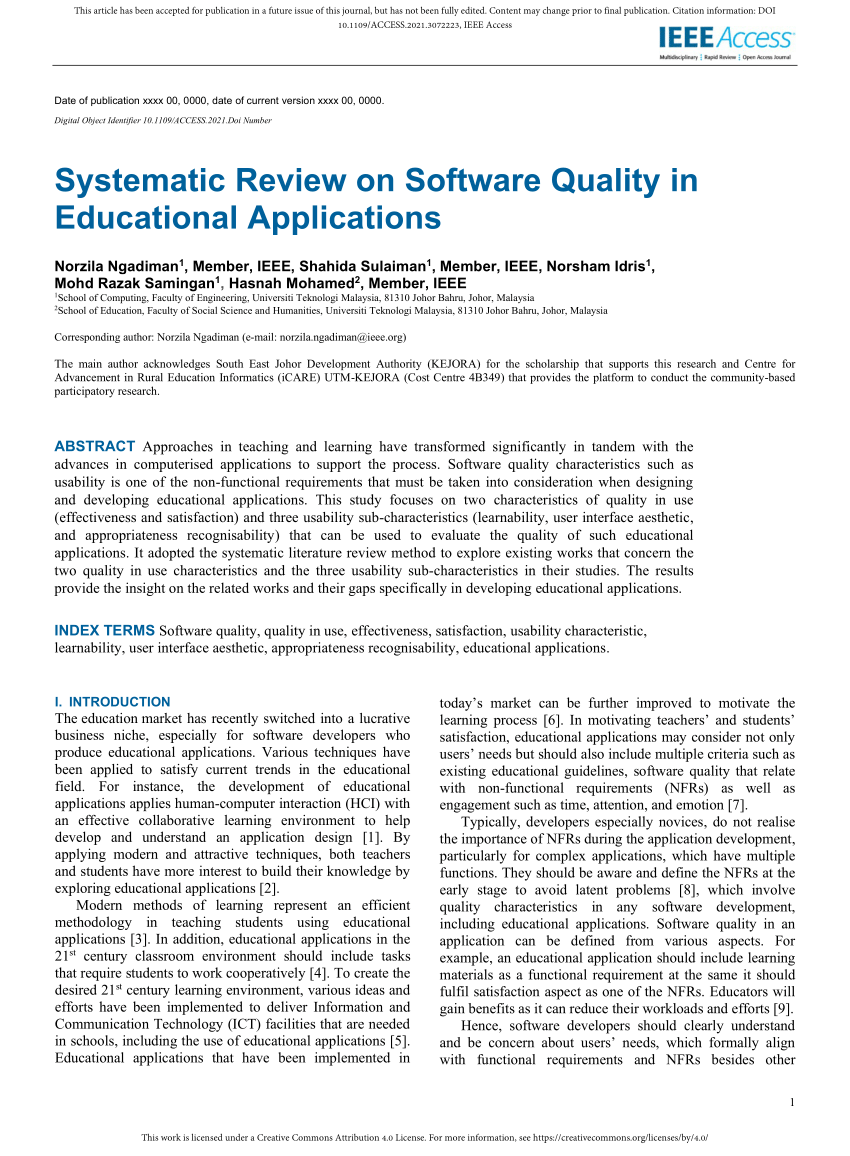 systematic literature review on software quality for ai based software