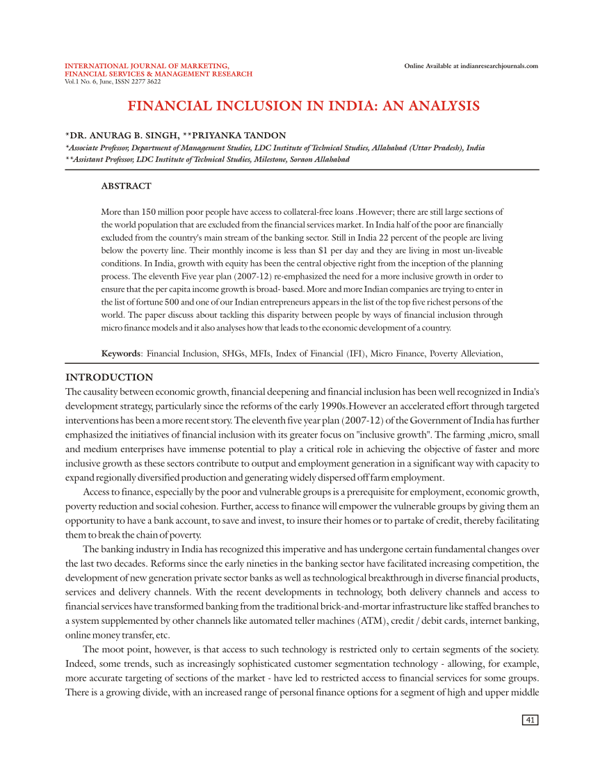 phd thesis on financial inclusion in india pdf
