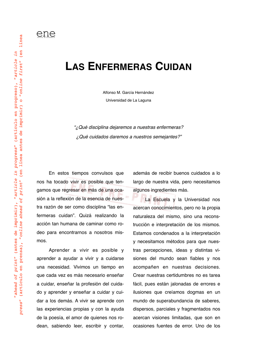 Pdf Las Enfermeras Cuidan