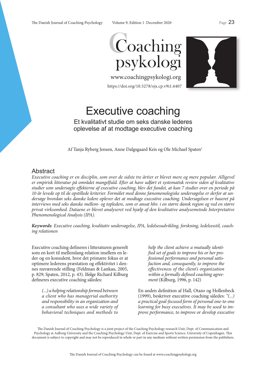 Descent let at håndtere nægte PDF) Executive coaching Et kvalitativt studie om seks danske lederes  oplevelse af at modtage executive coaching