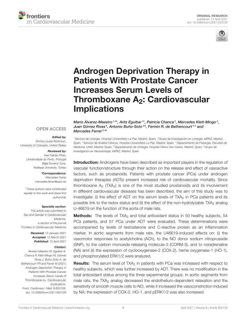 Pdf Androgen Deprivation Therapy In Patients With Prostate Cancer Increases Serum Levels Of 0536