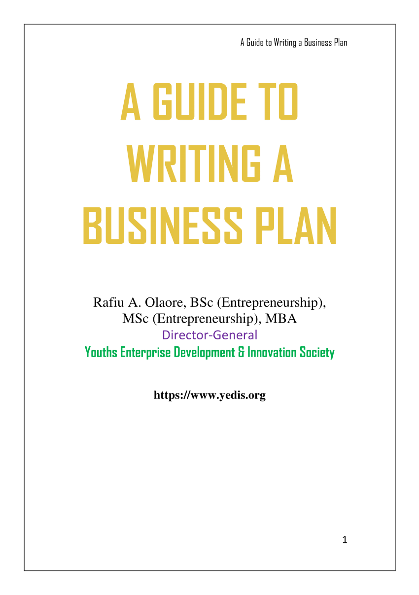 business plan writing format pdf