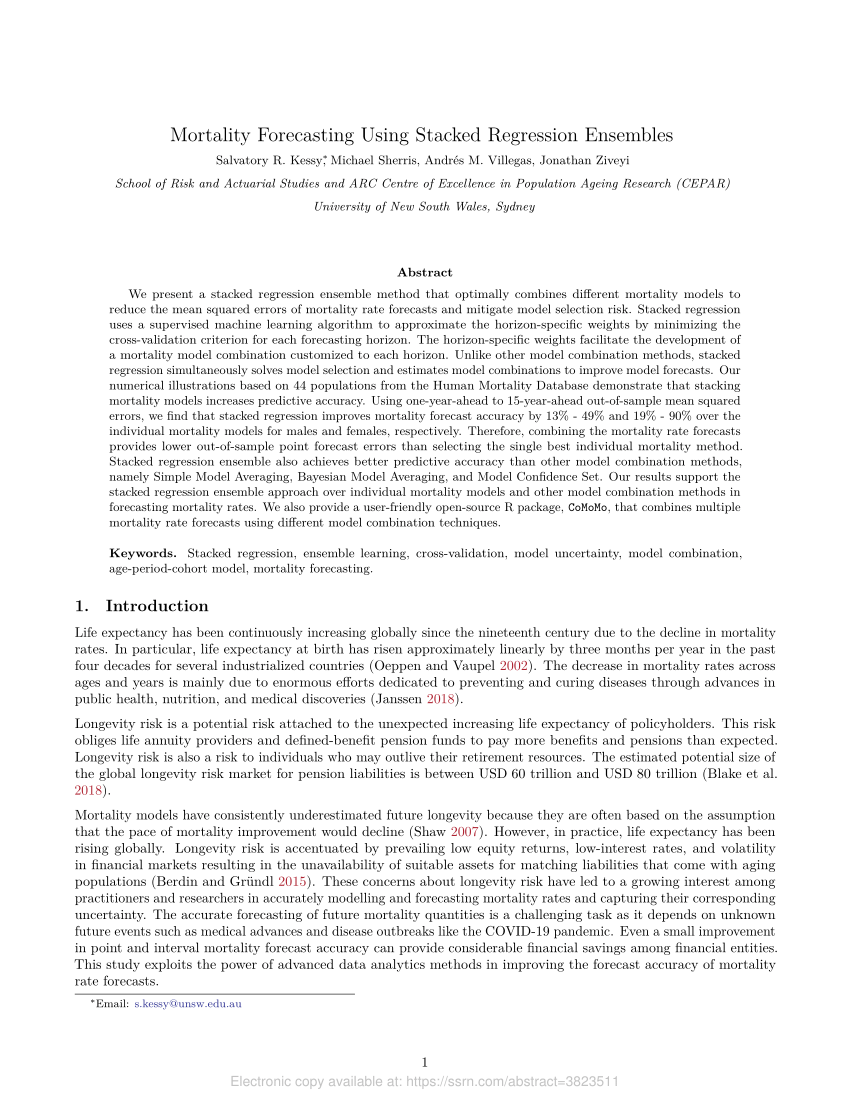 Full article: Coherent Mortality Forecasting with a Model Averaging  Approach: Evidence from Global Populations