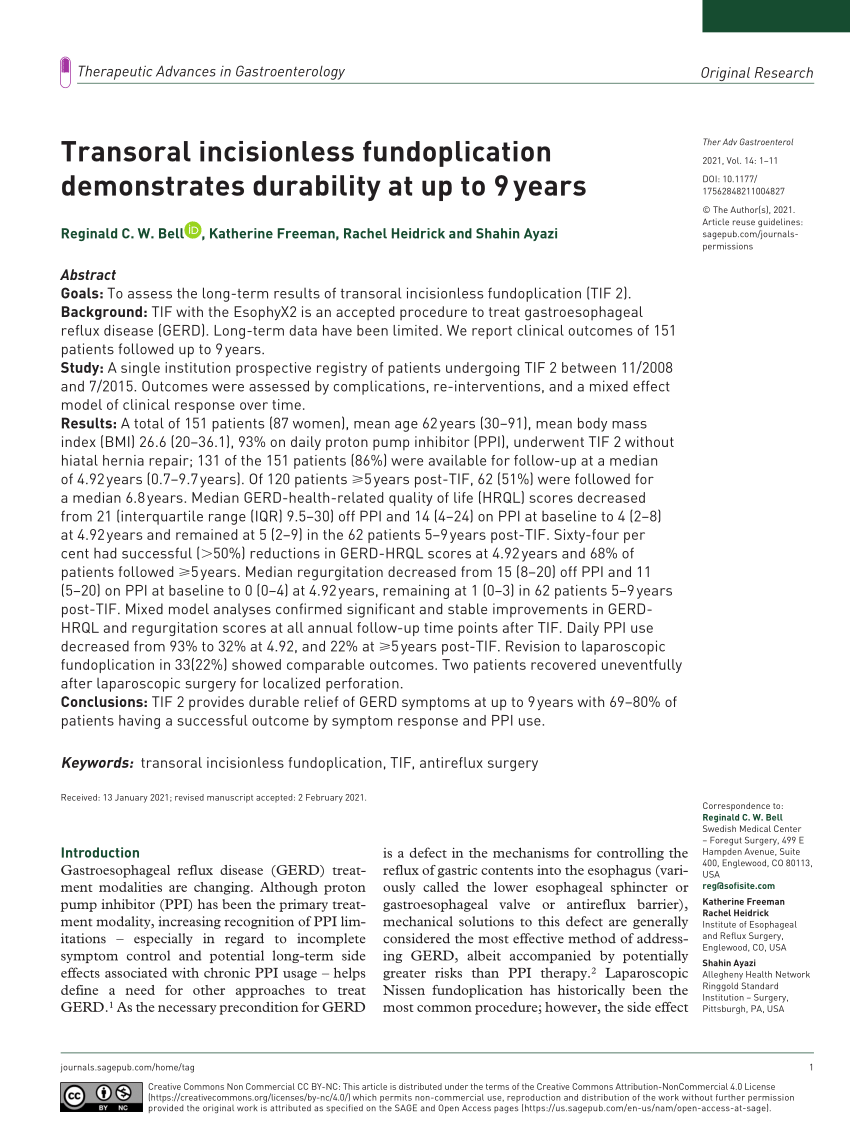 Multi-Society Consensus Conference and Guideline on the Treatment of  Gastroesophageal Reflux Disease (GERD) - A SAGES Publication