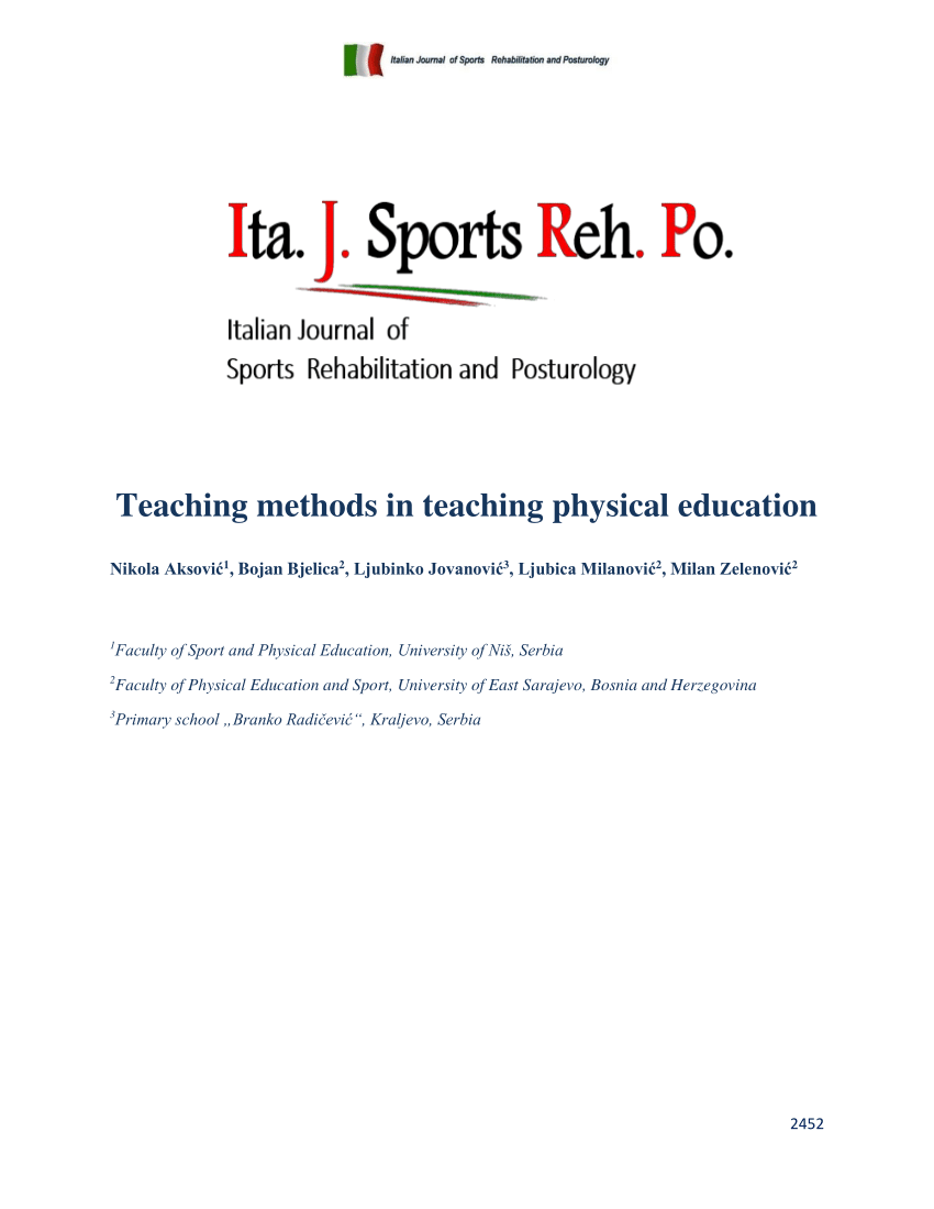 research paper topics in physical education pdf