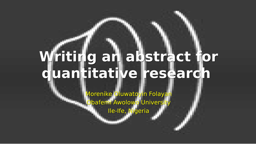 how to write abstract for quantitative research