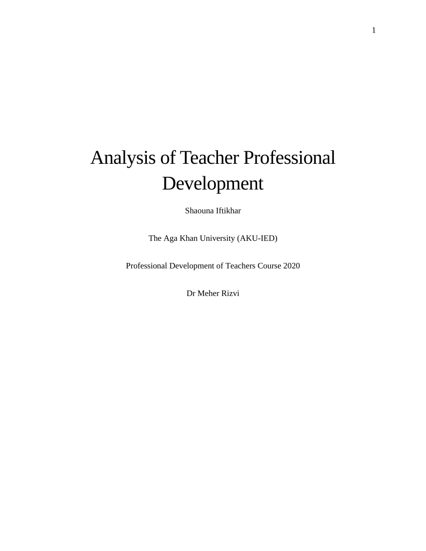 thesis professional development of teachers