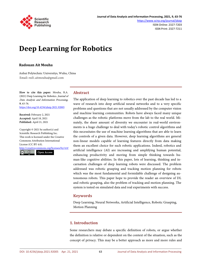 a research paper about robotics