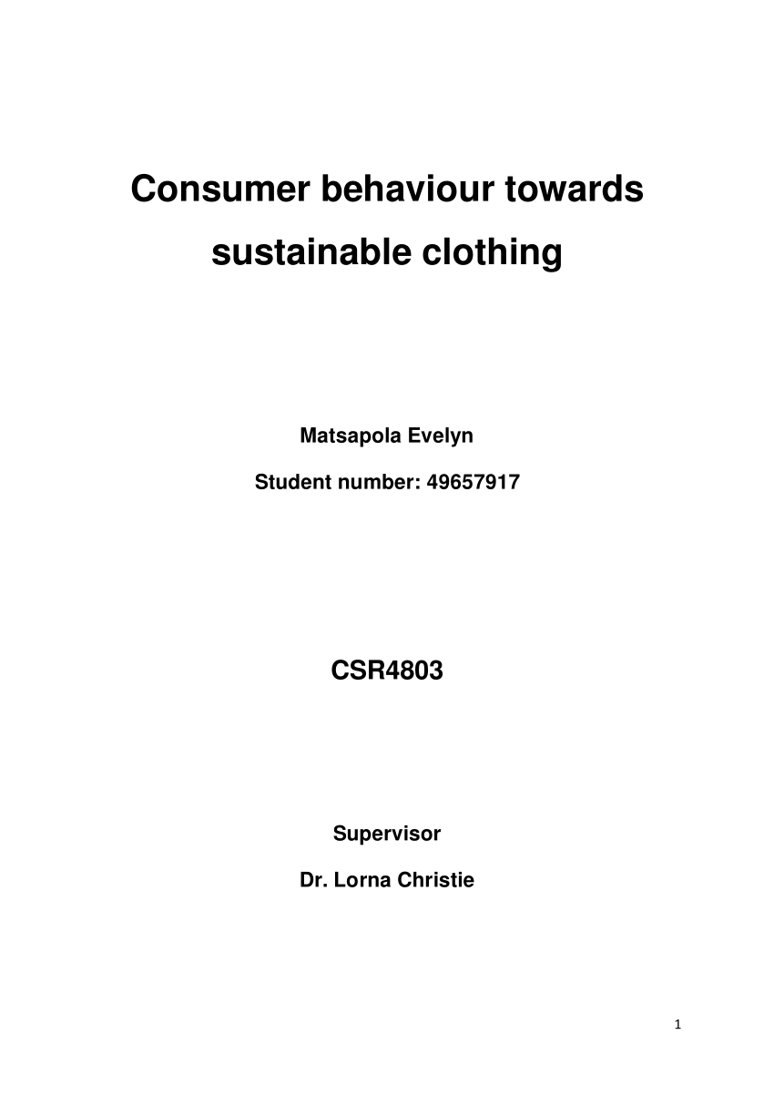consumer behaviour research proposal pdf