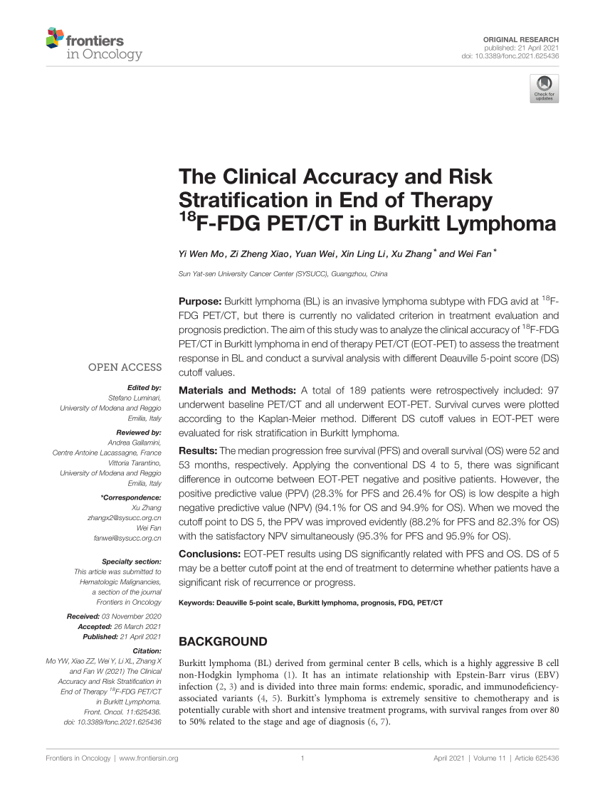 Pdf The Clinical Accuracy And Risk Stratification In End Of Therapy
