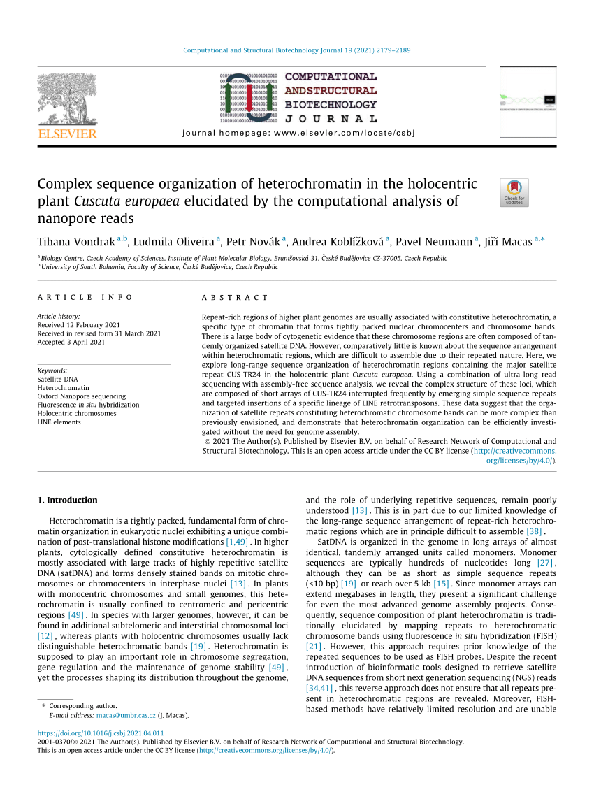 Pdf Complex Sequence Organization Of Heterochromatin In The Holocentric Plant Cuscuta Europaea Elucidated By The Computational Analysis Of Nanopore Reads