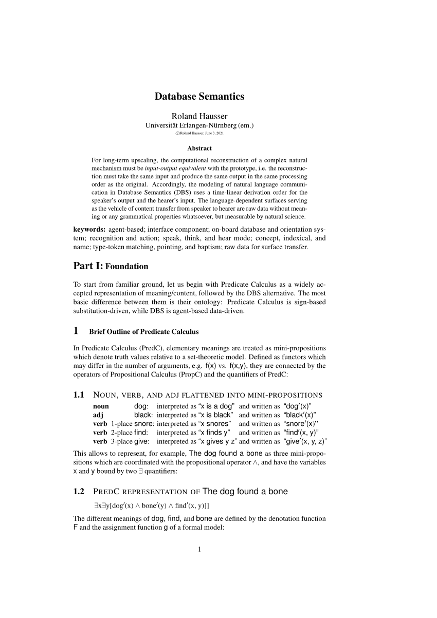 Pdf Database Semantics