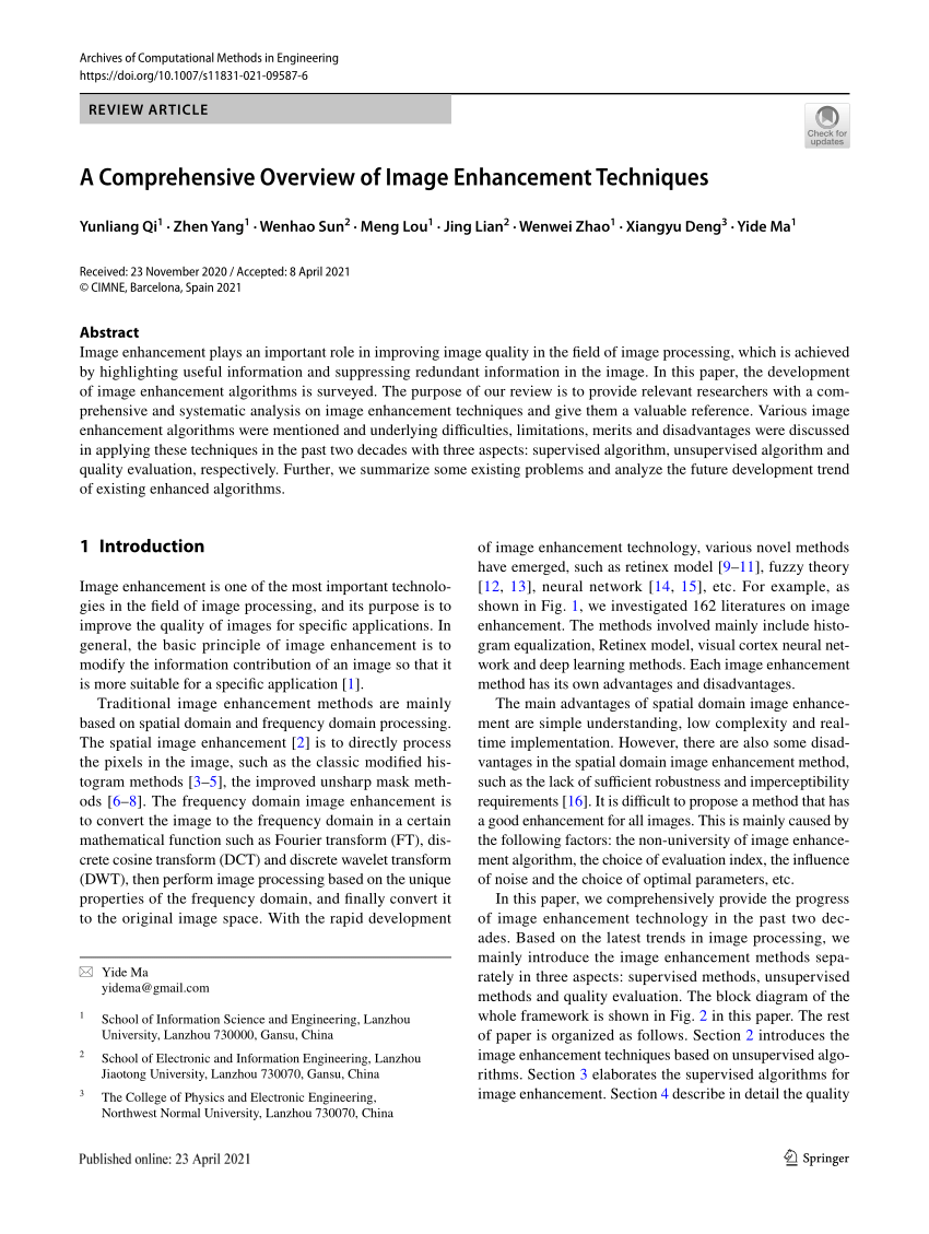 research paper on image quality enhancement