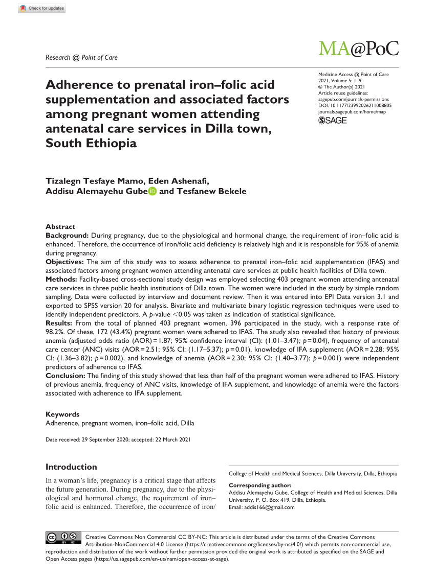 Frontiers  Coverage of antenatal iron-folic acid and calcium