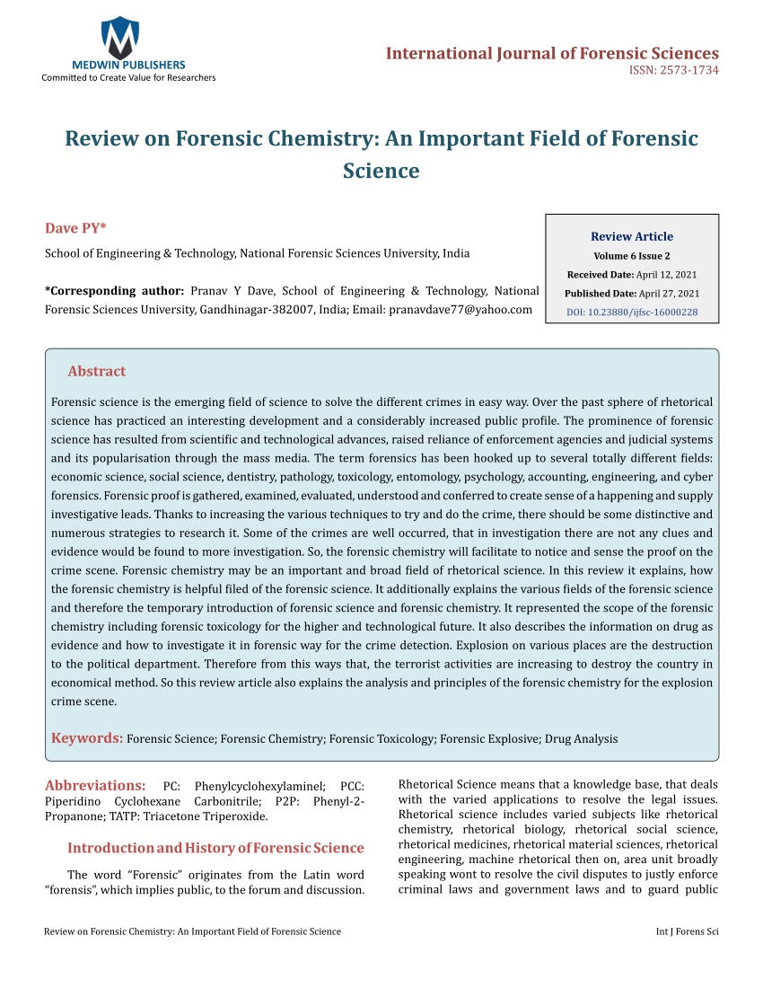 research paper on forensic chemistry