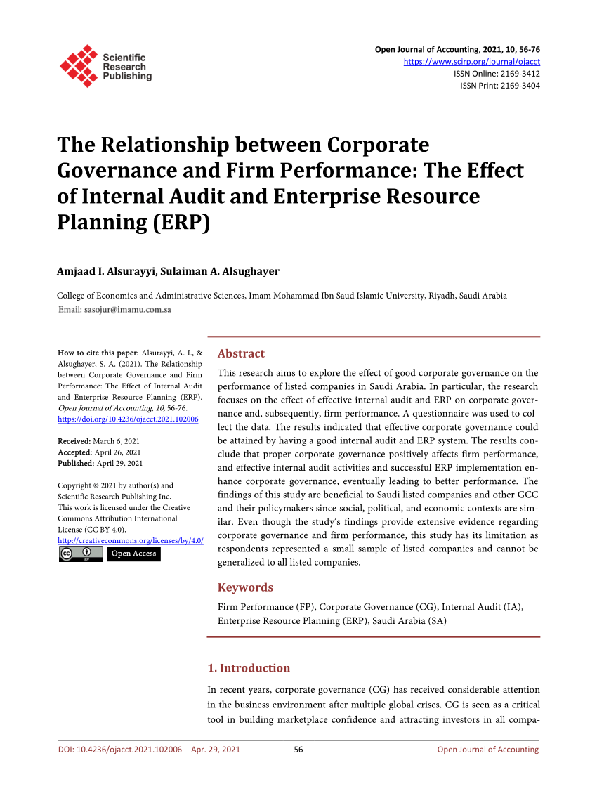 research proposal on corporate governance and firm performance