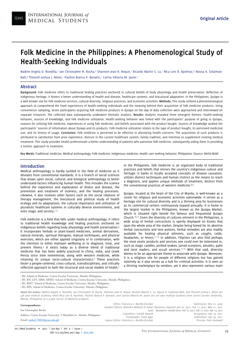 quantitative research about medicine in the philippines