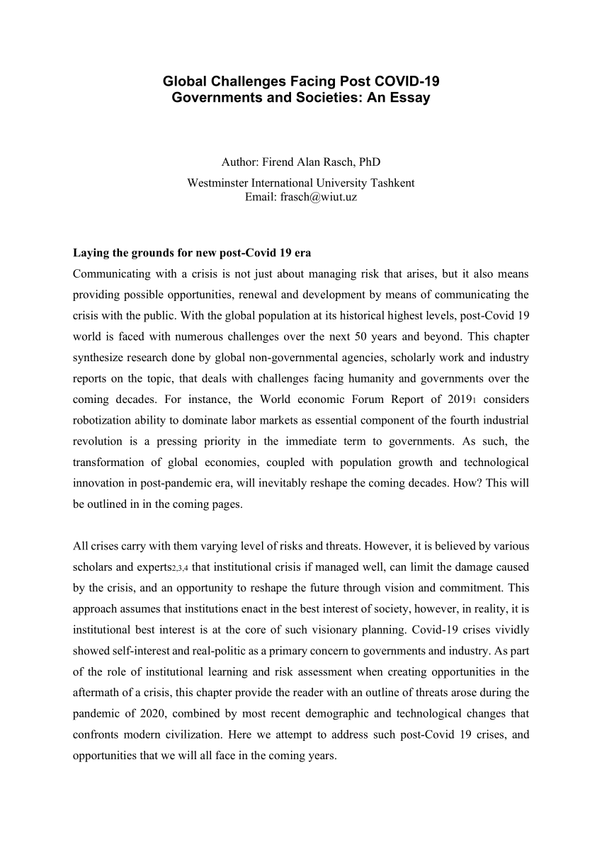 essay on facing challenges