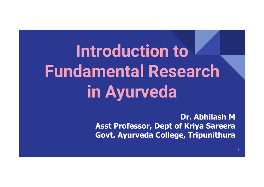 ayurveda research papers pdf