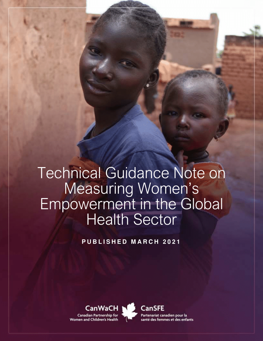 Pdf Technical Guidance Note On Measuring Womens Empowerment In The Global Health Sector 1082