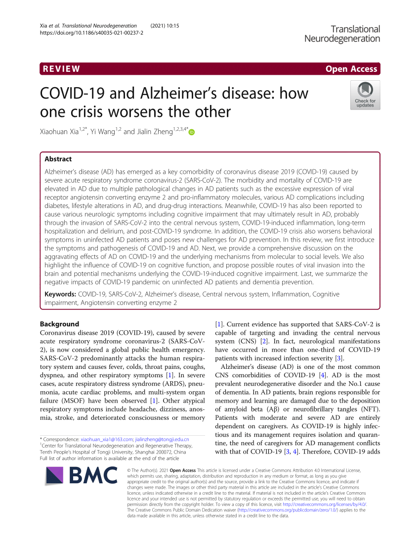 Frontiers  “Brain Fog” by COVID-19 or Alzheimer's Disease? A Case Report