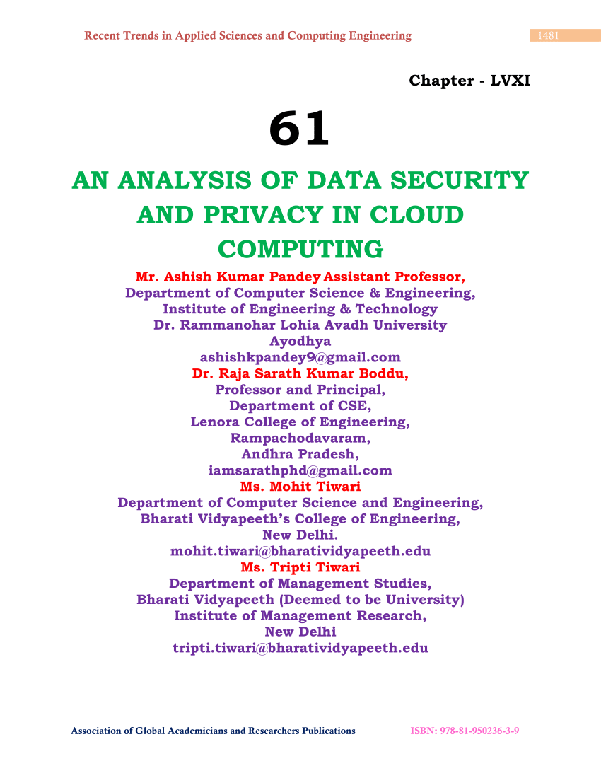 security and privacy in cloud computing research papers