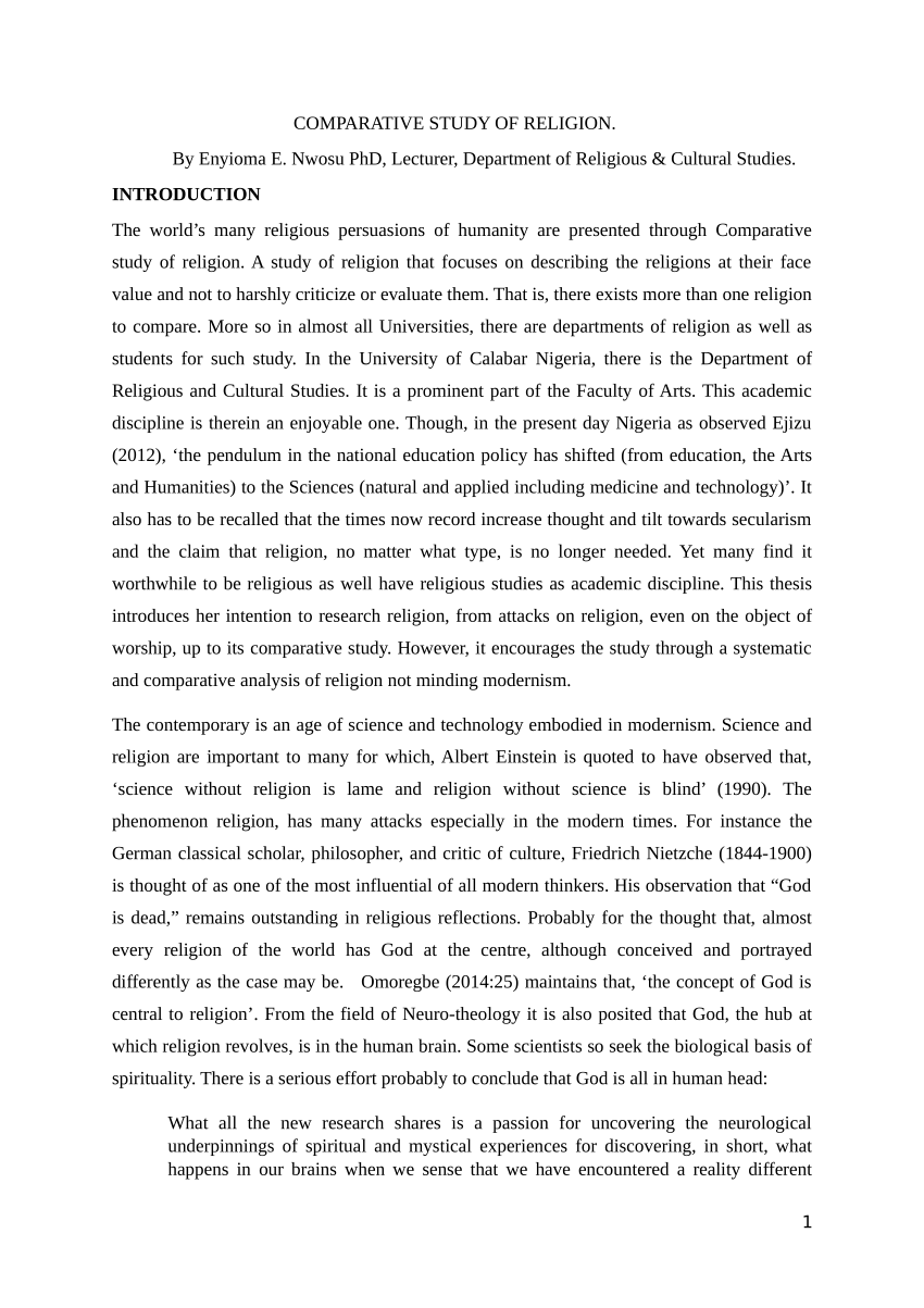 research paper on religion pdf