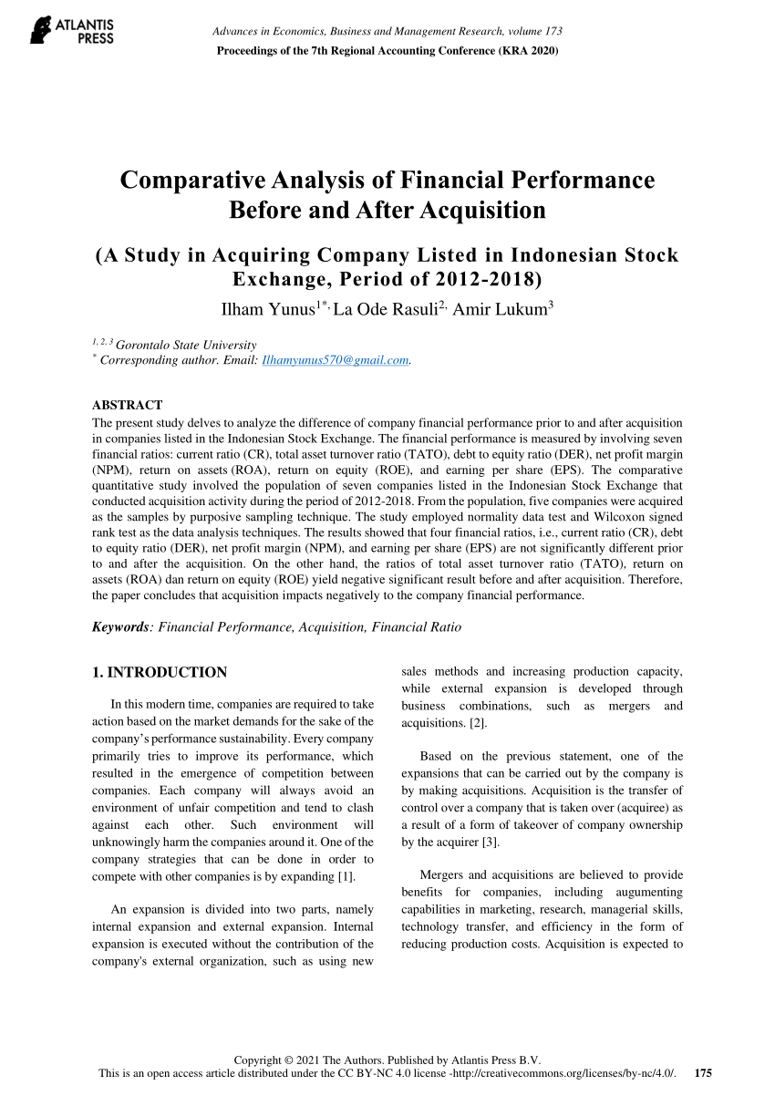 financial performance analysis research paper