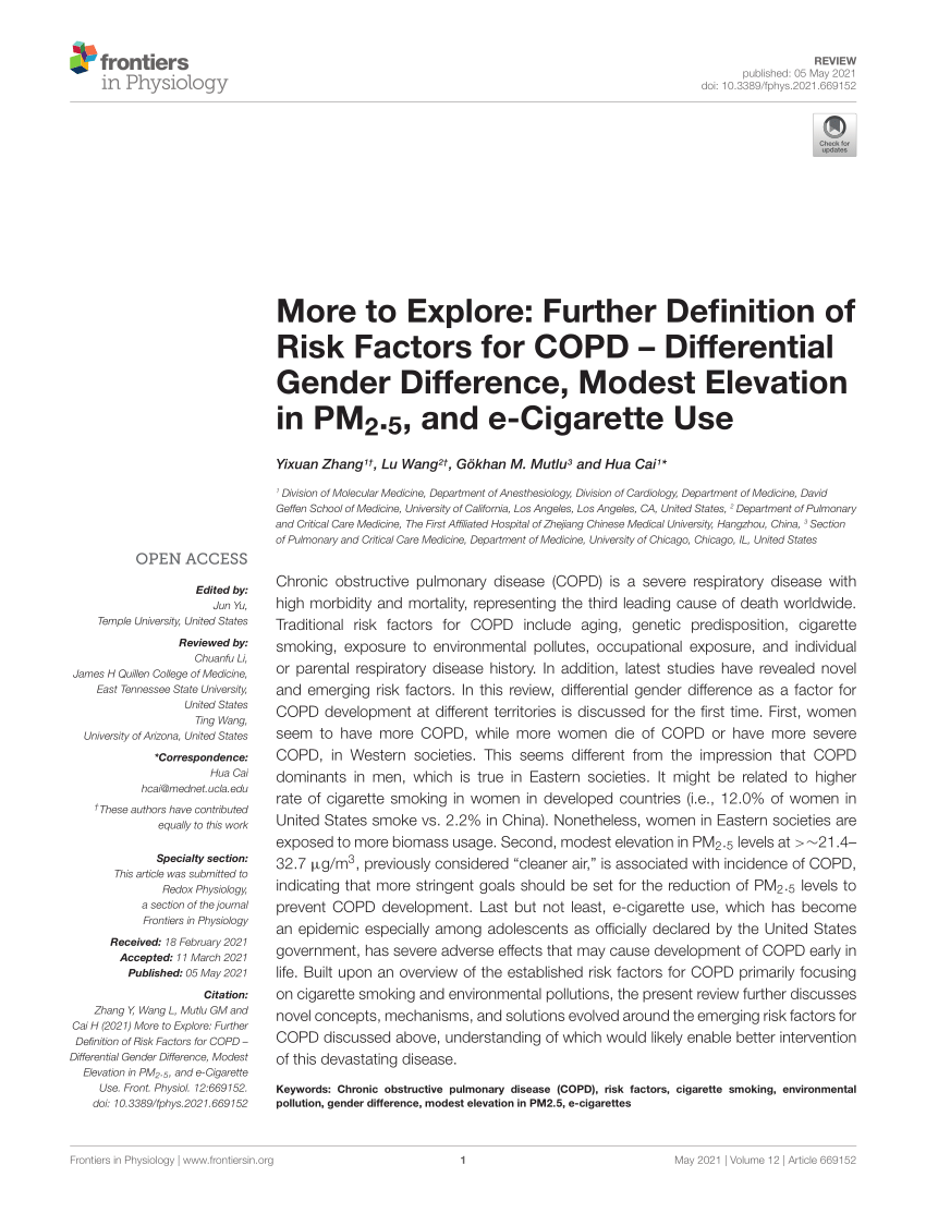 PDF More to Explore Further Definition of Risk Factors for COPD