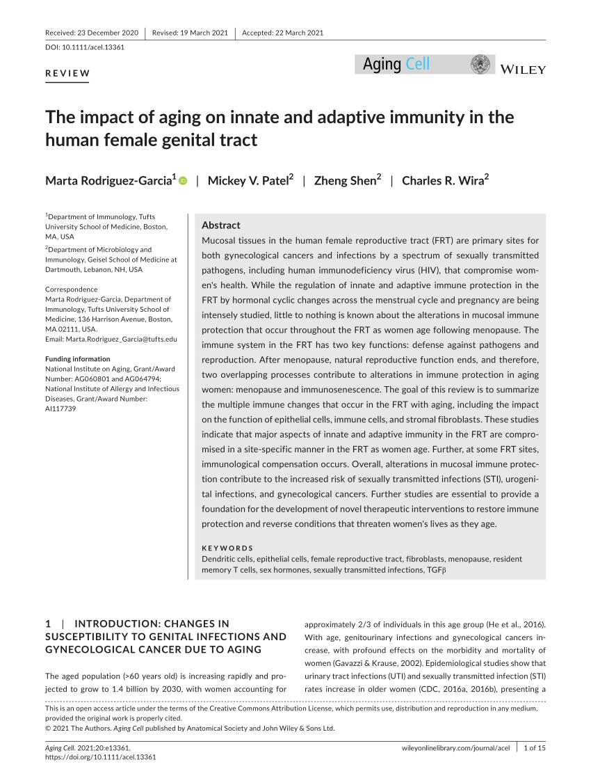 PDF The impact of aging on innate and adaptive immunity in the  